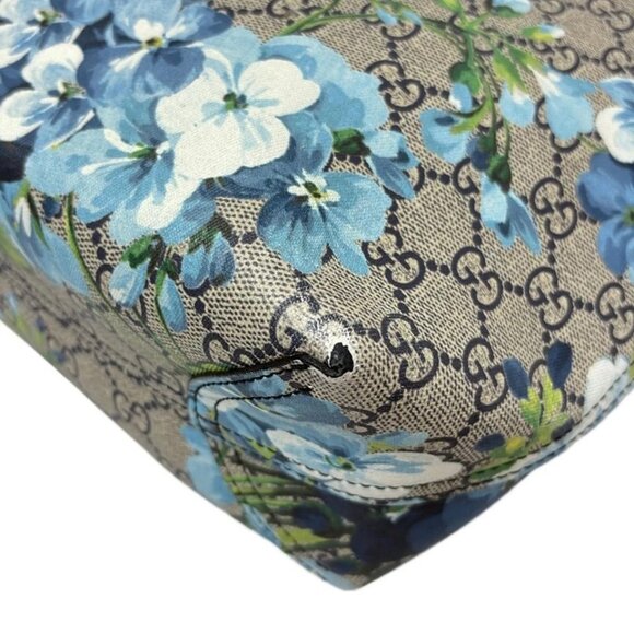 Auth GUCCI GG Blooms 372613 Light Blue Beige Multi PVC Leather - Tote Bag - Picture 10 of 10